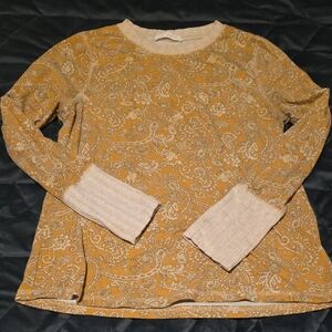 Ces Femme Mustard and Cream Paisley Top